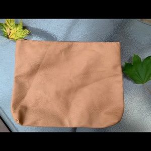 Free People Faux Leather Tan Large Clutch